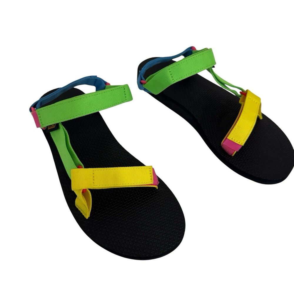 Teva Women's 11 Original Universe Sandals Neon Multi-Colored Retro Y2K Shoes - Picture 2 of 16